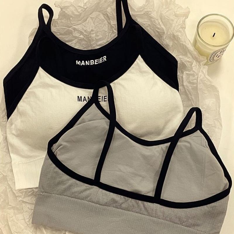 Girls Bras String Simple Underwear Bras with Pad Women Bra High Elastic Backless Bras M / L