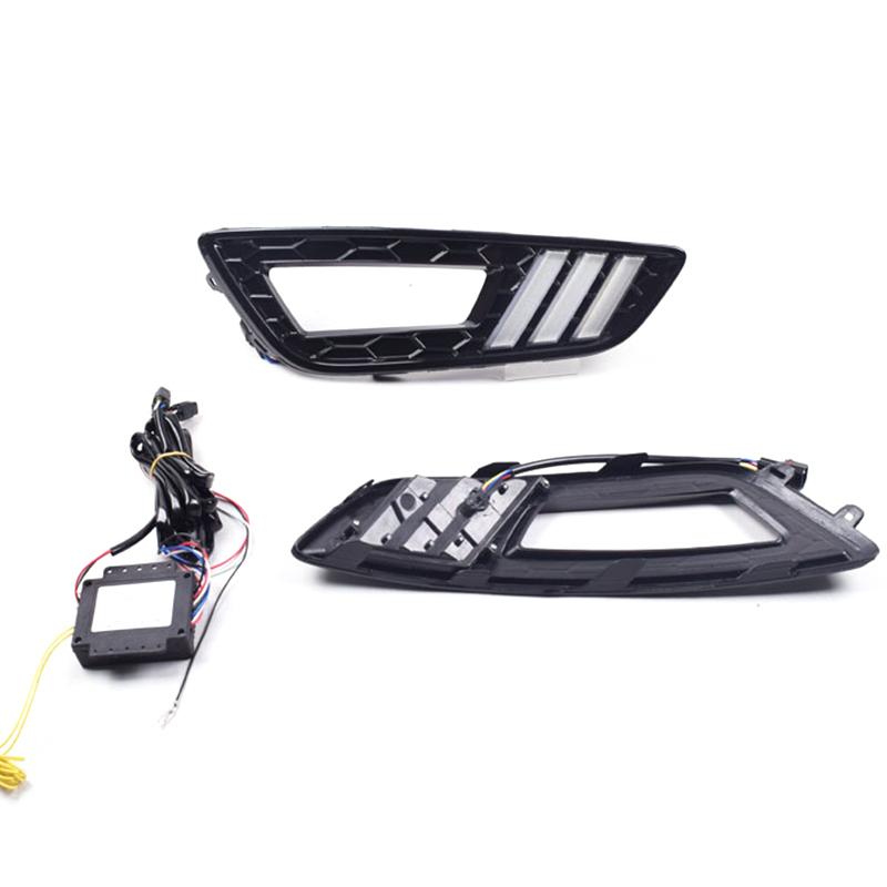 Powerful Car DRL Daytime Running Lights Led Turning Signal Lamps 12V Fog Lamps For Ford Focus 3 2015 2016 2017