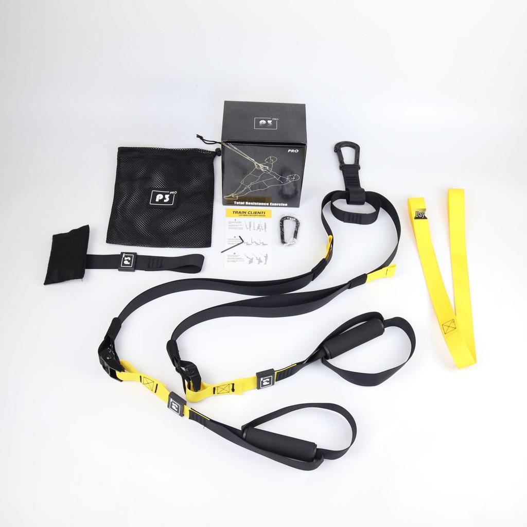 Multifunctional TRX Suspension Fitness Set with Resistance Bands and Ropes