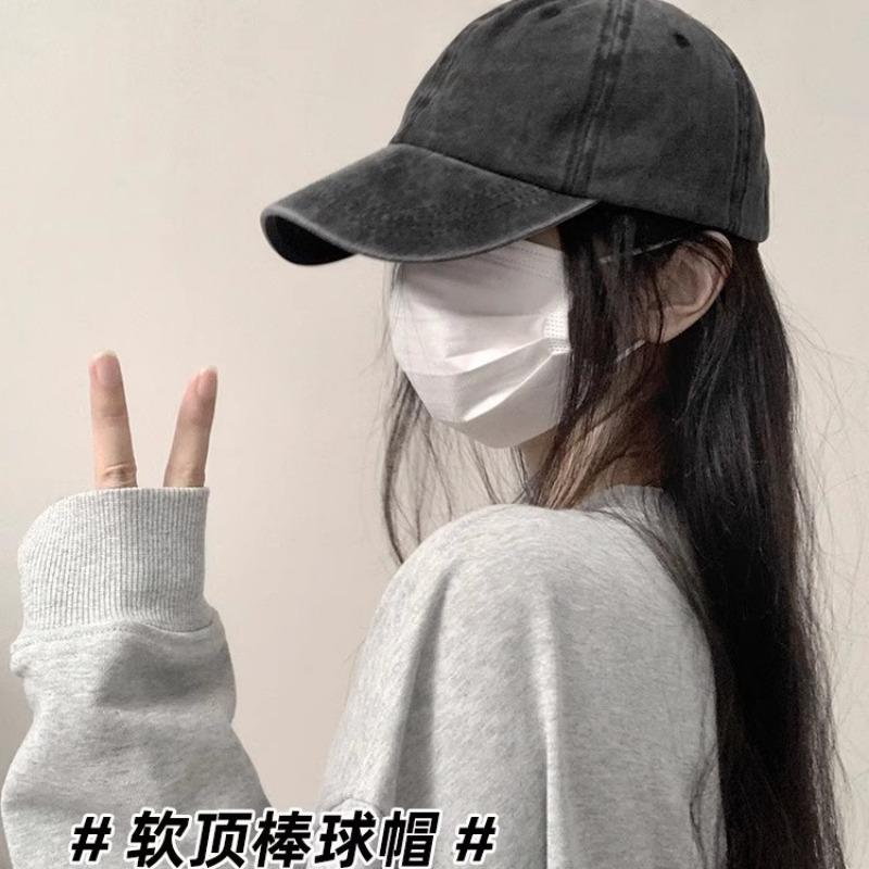 Washed Peaked Cap Men's Enlarged and Deepened Baseball Cap Autumn and Winter Old Cowboy Spring and Autumn Hat Women Show a Small Soft Top