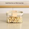 Retractable Seal Grain Storage Jar with No-Open Lid for Kitchen Cereal and Coarse Grains.