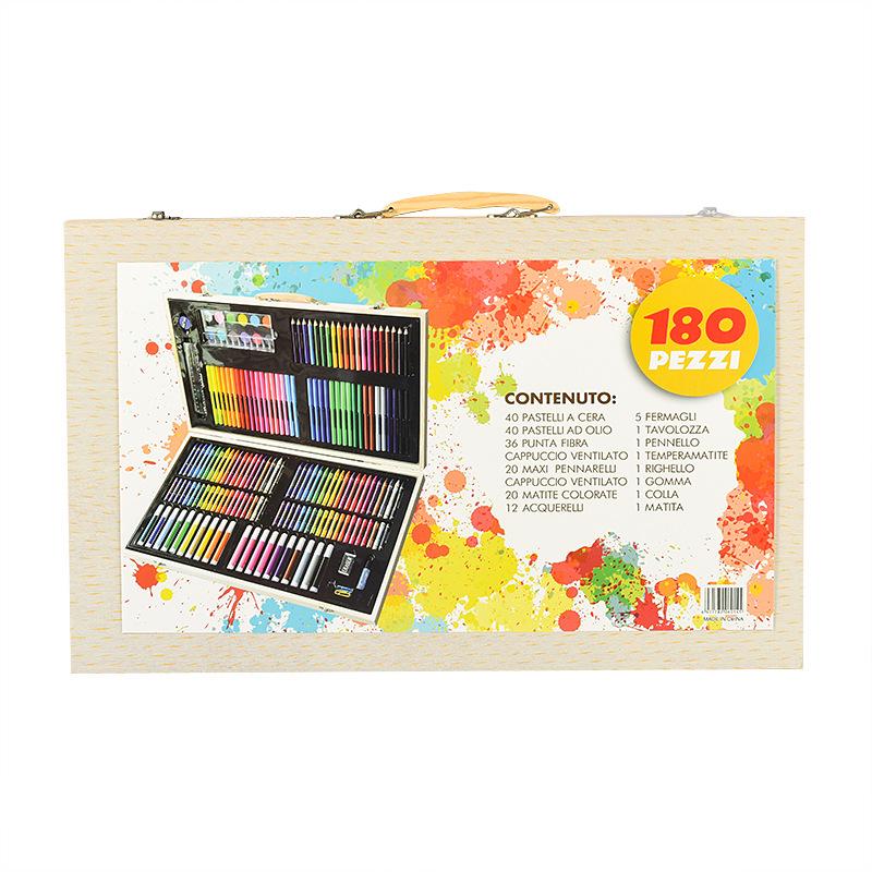 Children's Art Set: 180 Paintbrushes, Watercolor Pencils, Crayons, and 162 Colored Pencils