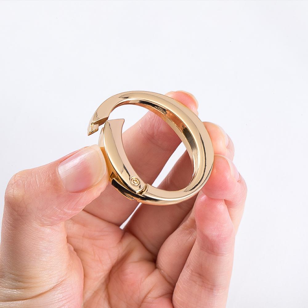 2pcs Metal Spring Clasp O Ring Openable Round Carabiner Keychain Clips Bag Hangbag Hook Dog Chain DIY Jewelry Buckle Connector