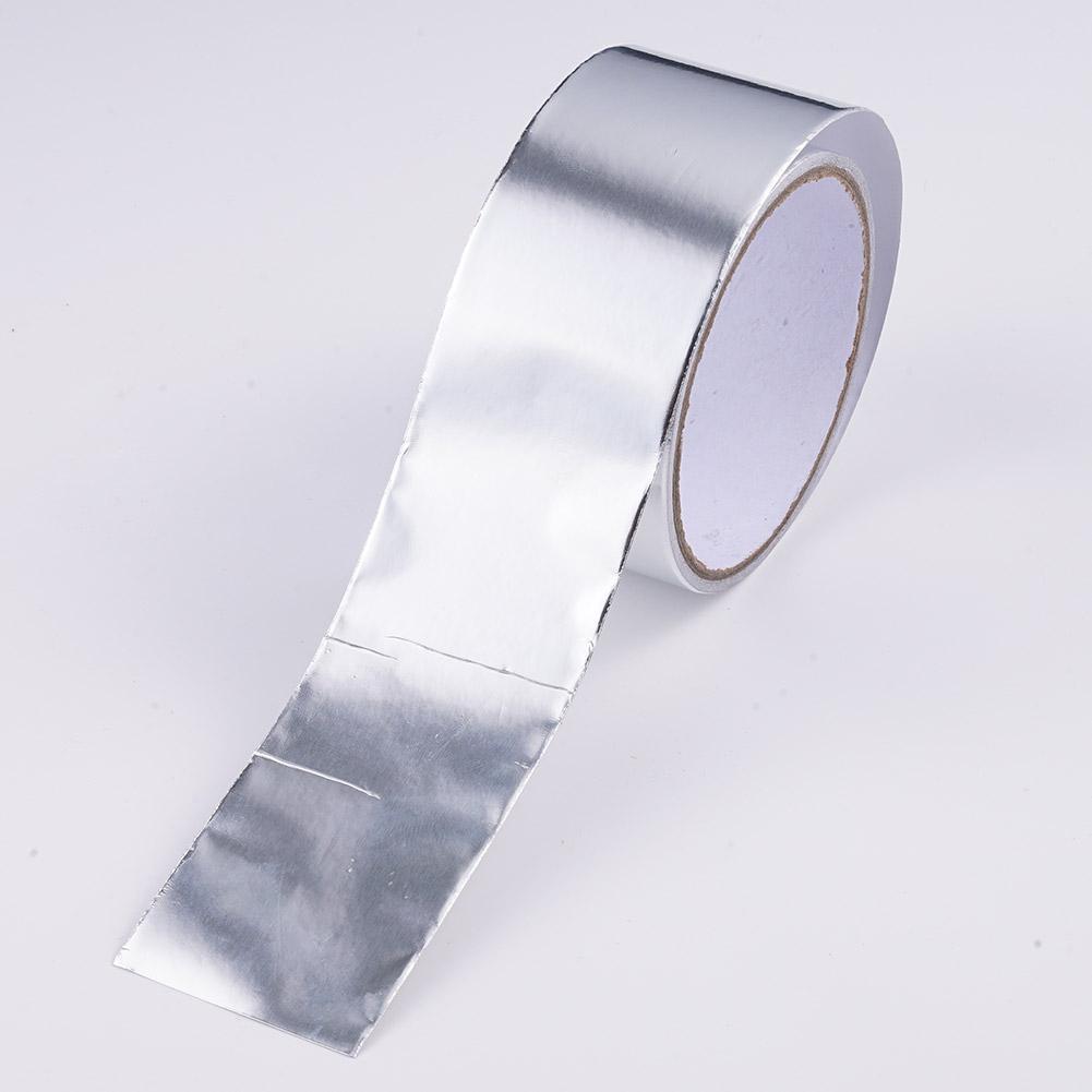 5mx5cm Fiberglass Heat Reflective Tape Silver High Temperature Heat And Sound Wrap Tape Thermal Insulation Band Exhaust