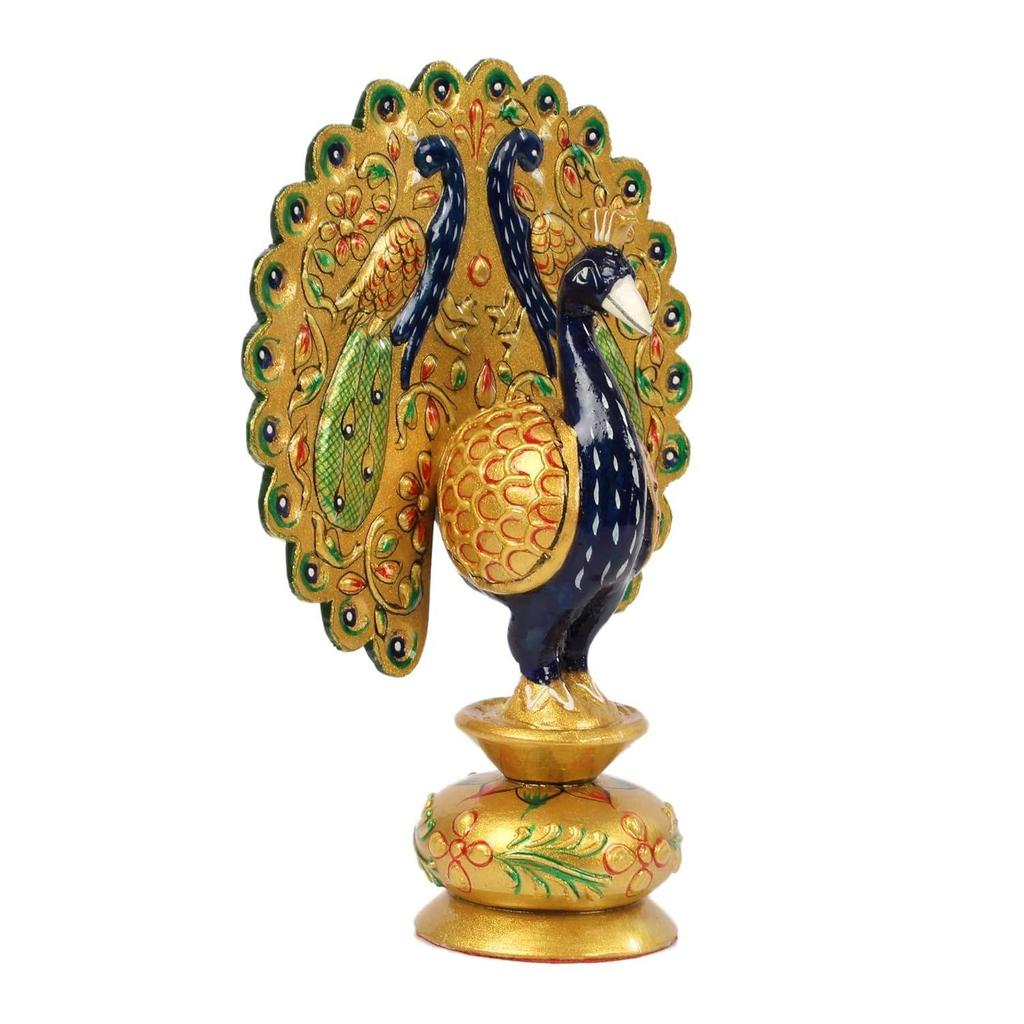 Golden Amboz Resin Dancing Peacock Showpiece Figurine for Home Office Decor Gifts