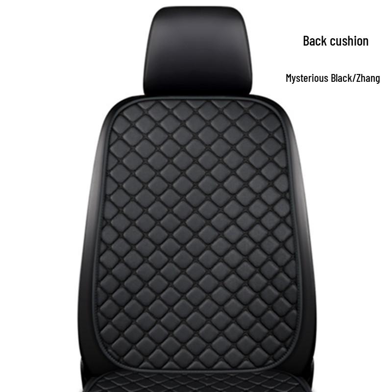 Universal Nappa Leather Car Seat Cushion: Star Embroidered, Backless, Non-Slip, Three-Piece Set