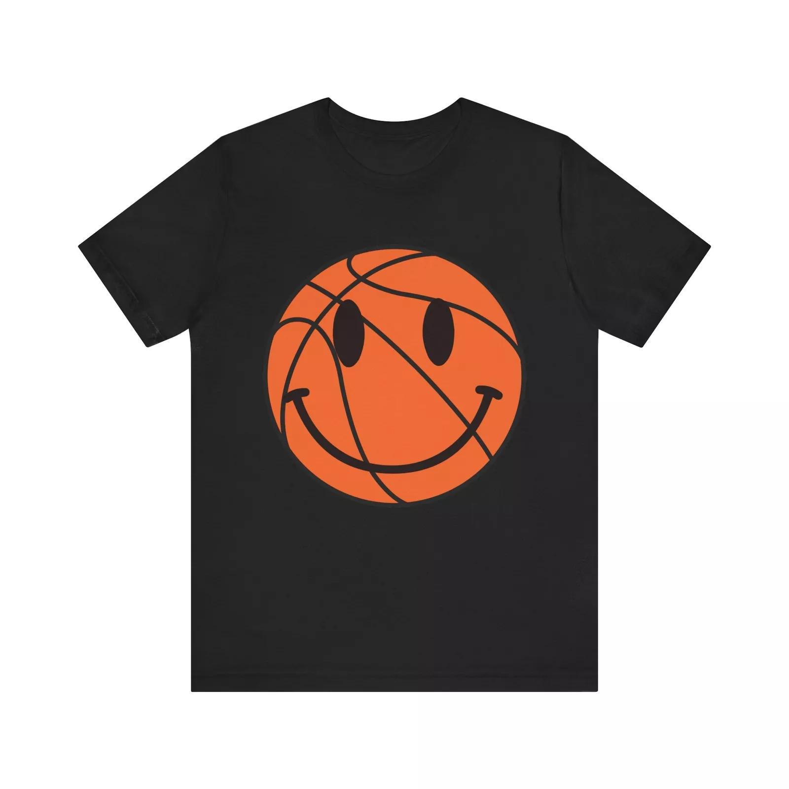 Basketball Happy Face Design - Trendy Sports Graphic for Basketball Lovers L