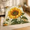 Sunflower Botanical Coral Fleece Blanket Floral Garden Decor