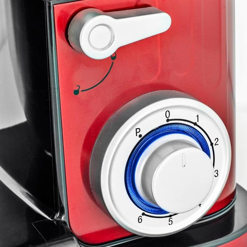 Kitchencook - Robot Pâtissier Antara_inox_red - 1300 W 5,5 L - Kit Pâtisserie