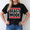 Beast Mode Gym T Shirt Bold Letter Graphic Print Short Sleeve Casual Tee Gift For Fitness Enthusiasts Workout Training Y2k Tops