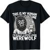 Kaffee-liebender Werwolf Mensch Kostüm Lustiges Halloween Kaffee T-Shirt