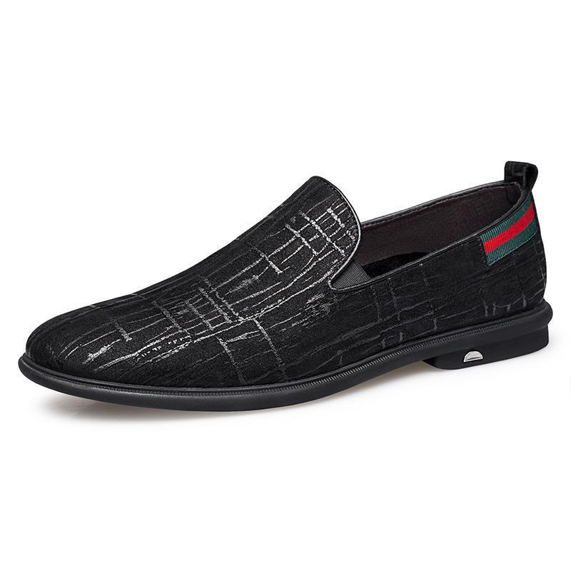 Men s Lightweight Leather Moccasins - Casual Pointed Toe Loafers 38