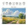 2D Dreamy Rural Wildflower Field Landscape Background Cloth