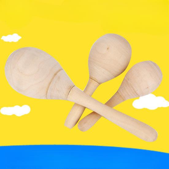 Wooden Log Small Size Sand Hammer Wooden Cartoon Sand Hammer Infant Early Childhood Educational