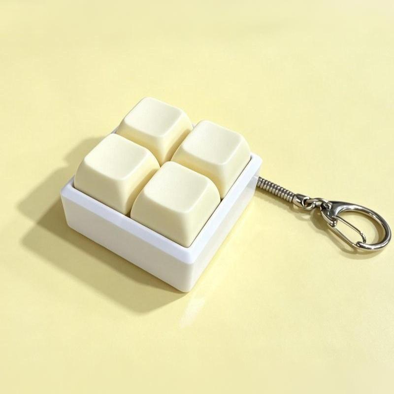 Mini 4 Keys Mechanical Keyboard Fidget Keychain Satisfying Click Sound Unique Gift for Keyboard Enthusiasts Friends
