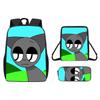 Incredibox Sprunki Pattern Backpack Shoulder Bag Pencil Case Three Set Piece