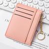 Ultra Thin  Design Women Card Wallet Small Compact Multi Slot Zippered Purse