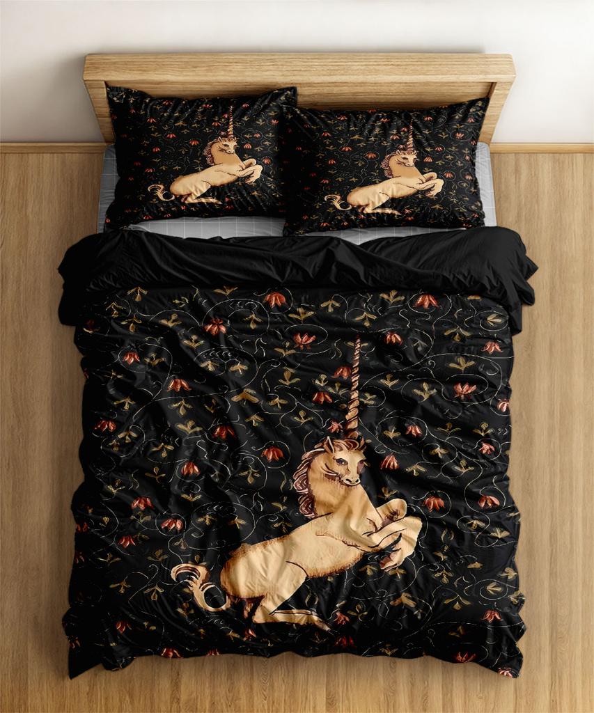 Unicorn in Grove Medieval Duvet Cover Set EU Single Double King US Twin Full Queen Size  Bedclothes