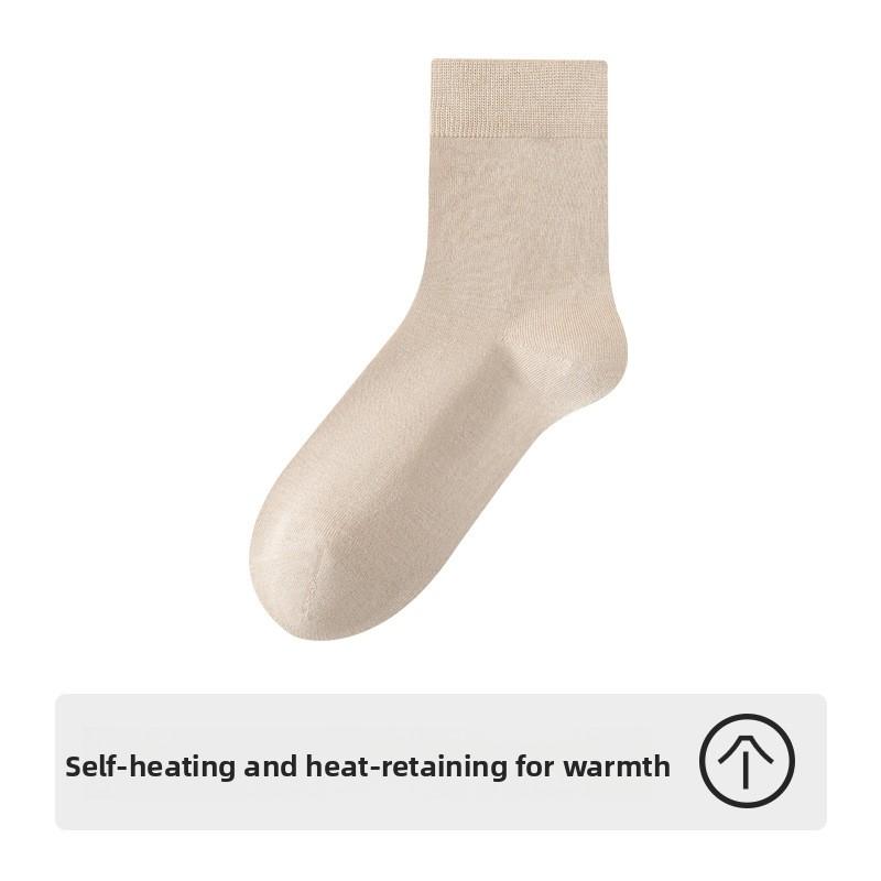 Female Autumn and Winter Thickened Warm Storage Heat Self Heating Deodorant Sweat In The Tube Cotton Socks