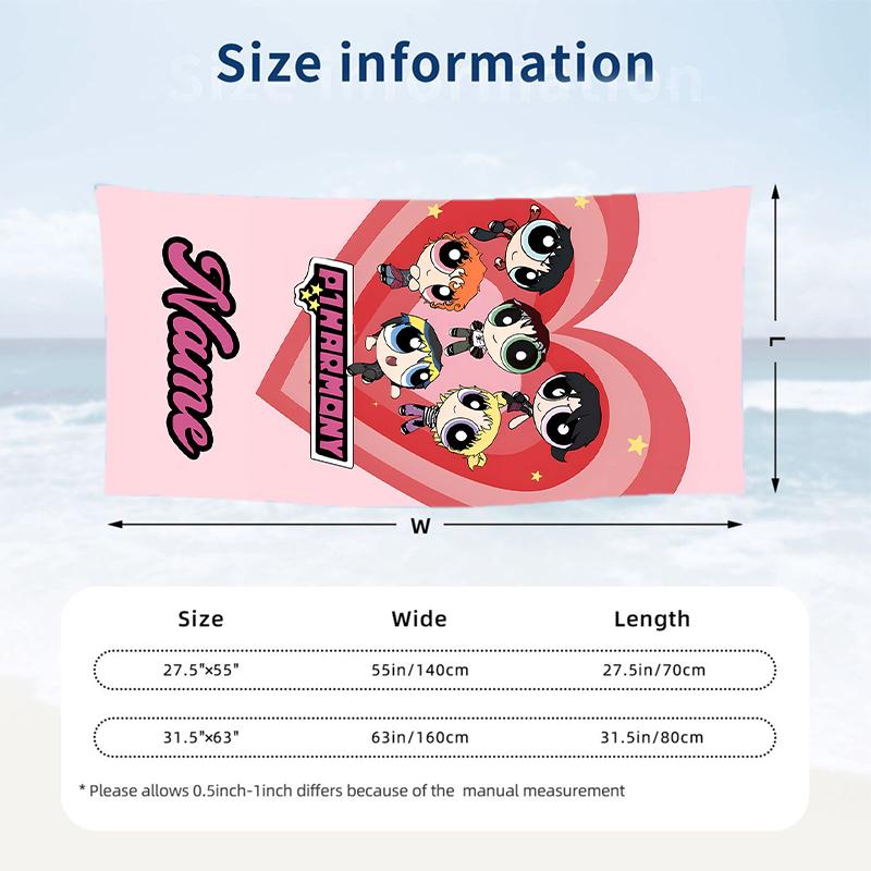 P1harmony Custom Name Printed Beach Towel Personalized Soft Towel For Swimming Beach Travel