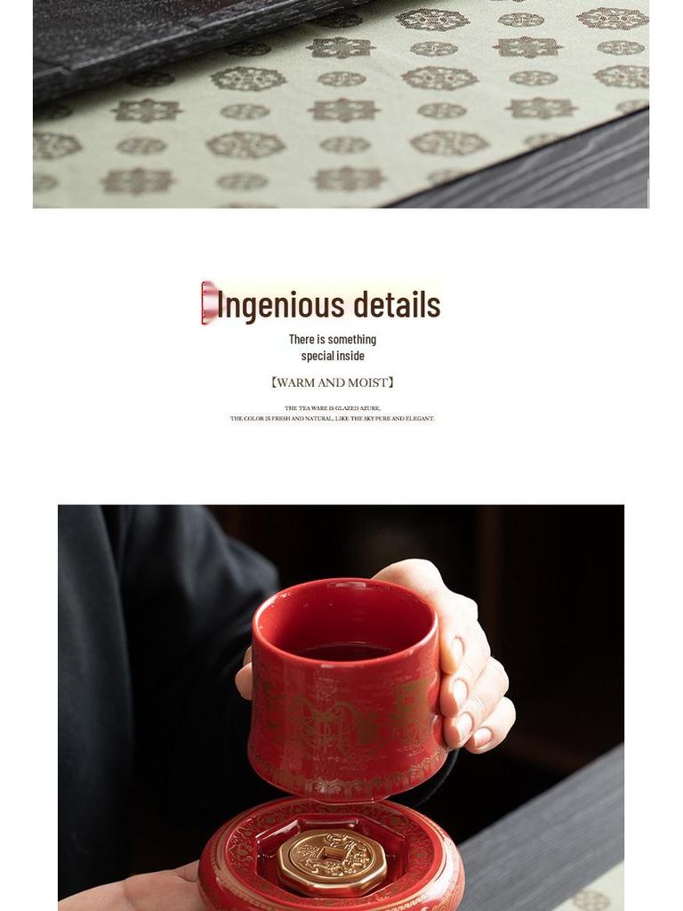 New Arrival: Red Festive Palace Museum Fu Tea Cup Gift Box for CCTV Spring Festival Gala Season