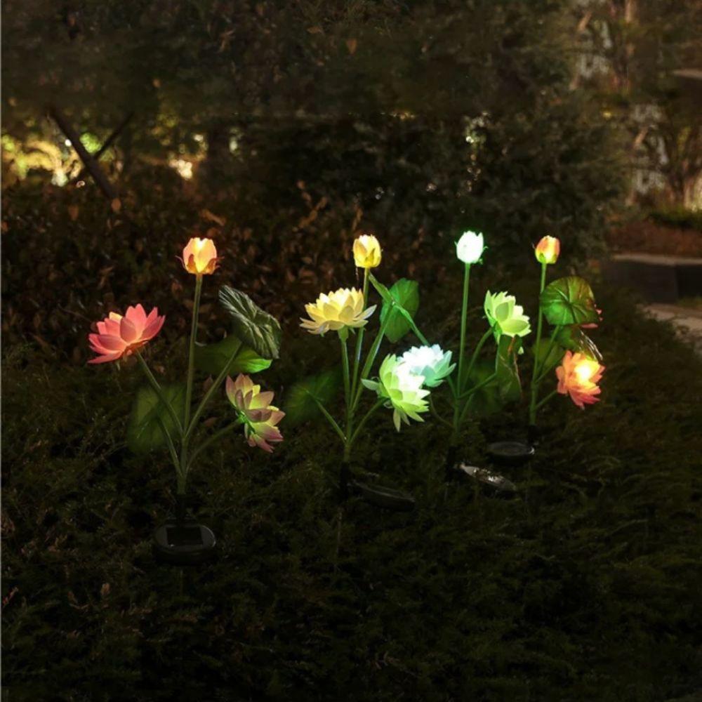 Plug in Light Solar Lotus Light Solar Powered Garden Lights Solar Powered Light  Balcony Atmosphere