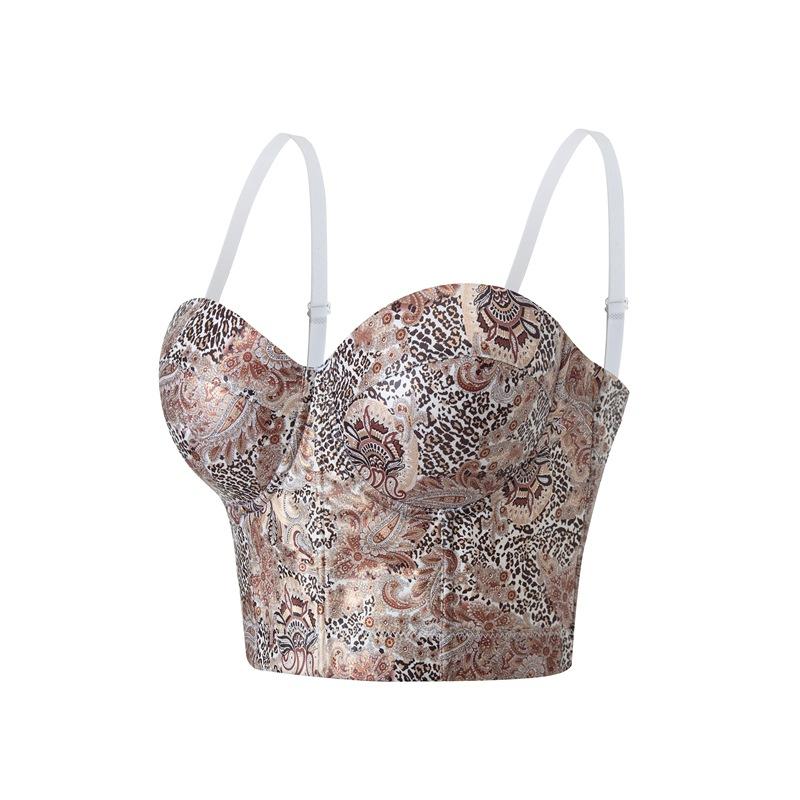 

Новый французский облегающий короткий топ-жилет с принтом коллажа «Рыбья кость» M