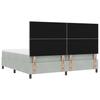 Box Spring Bed with Headboard Light Grey 200 X 200 Cm Velvet