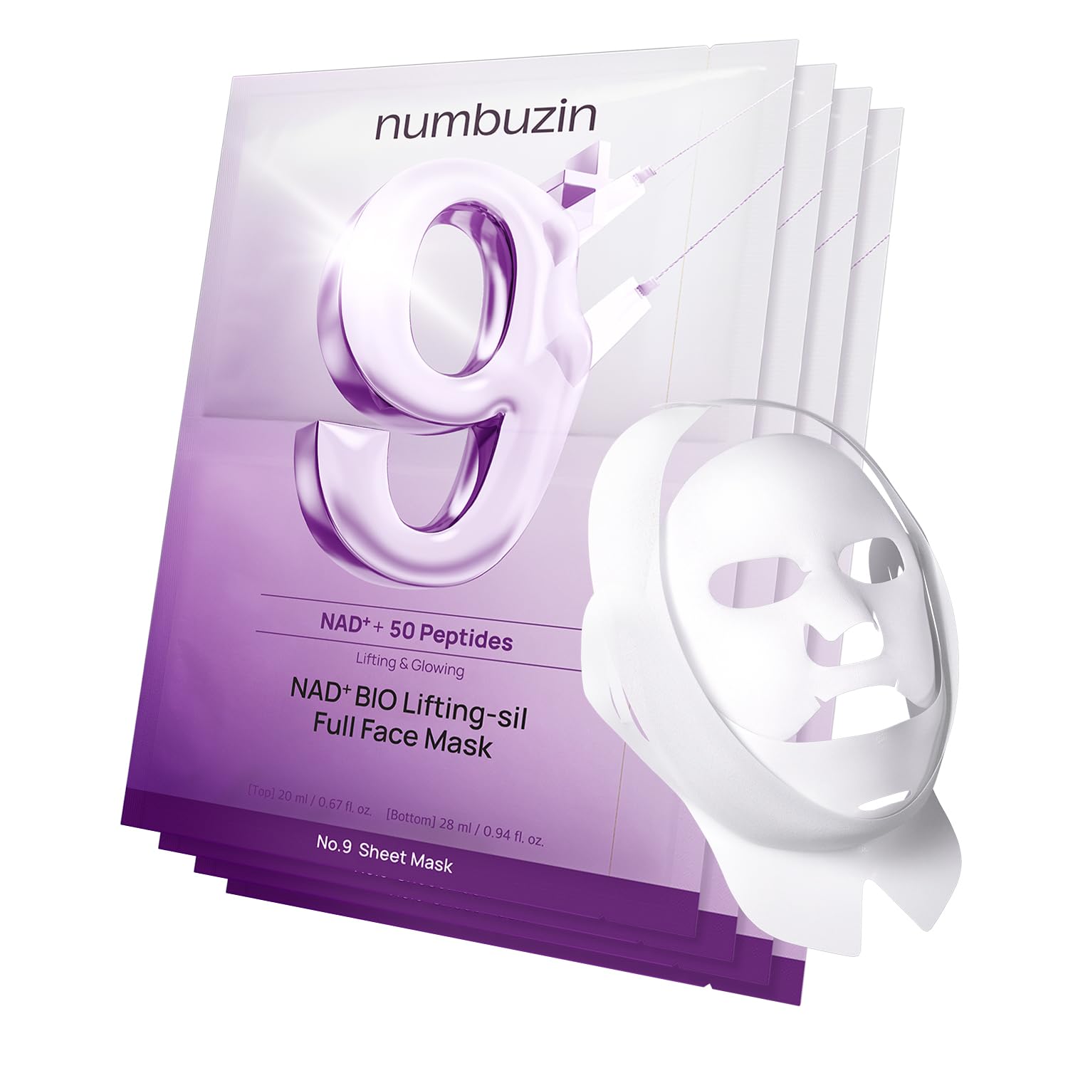 

numbuzin No.9+ NAD+ BIO Lifting Full Face Mask, 4ea 4ea
