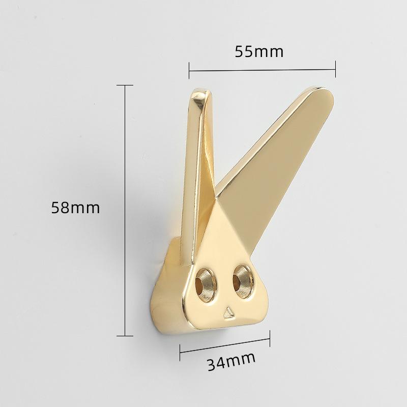 Nowoczesny Królik Amerykański Czarny Hak na Ubrania Szafka, Akcesoria Sprzętowe do Garderoby Hak na Ubrania ze Stopu Cynku