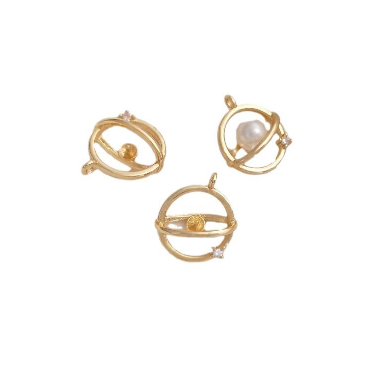 14K Gold-Filled Crystal Pearl Bezel Pendant for DIY Necklace or Bracelet