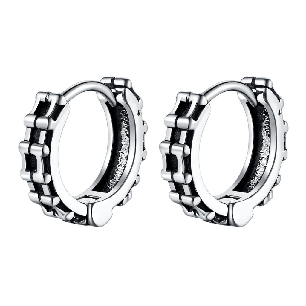 2 Stück/1 Paar Herrenohrringe Einzigartiges Design Kleine Creolen für Damen Edelstahl Vintage Farbe Punk Gothic Trend Schmuck