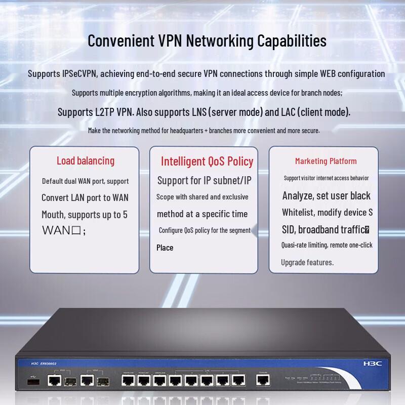 H3C ER8300G2-X Multi-WAN Gigabit Enterprise VPN Gateway Router (CN Version)