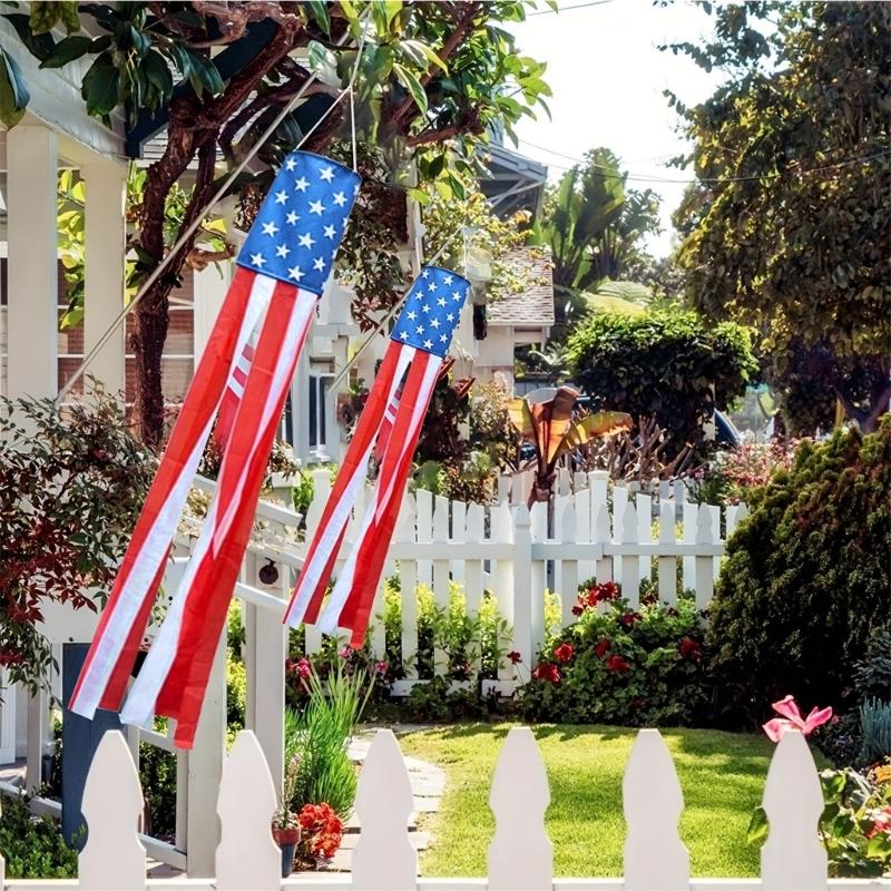 American Flags Windsock,Star & Striped USA Patriotics Decorations Independences Day Outdoor Hangings Decorations Windsock