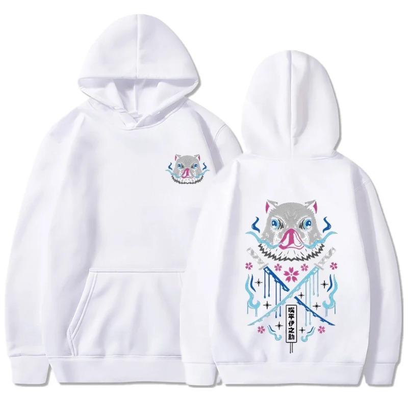 Inosuke Anime Hoodies Men Women Kimetsu No Yaiba Kawaii Manga Sweatshirts Gothic Harajuku Hooded Pullover Casual Streetwear