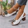 Summer  Elegant Women's Sandals Thick-Soled, Casual Comfortable Retro Outdoor Beach Sandals Open-Toe Shopping High Heels