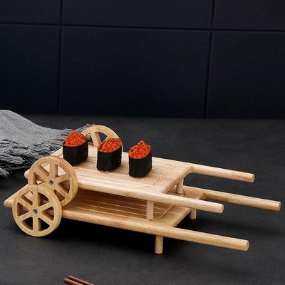 Dřevěný kreativní sushi vozík sushi talíř na mořské plody nádoba Japonský kreativní talíř na sashimi sushi deska na svačinu Podnos na vystavení