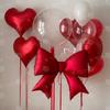 Bow Balloon and Red Heart Balloon Set Transparent Bobo Balloon for Valentine's Day Proposal Wedding Romantic Birthday Decor