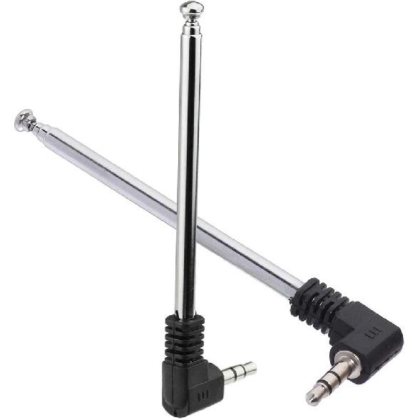 Bingfu Mini FM Radio Antenna 3.5mm Male Telescopic FM Antenna Portable 2-Pack Compatible with Indoor Stereo Receiver AV Audio Video Home Theater