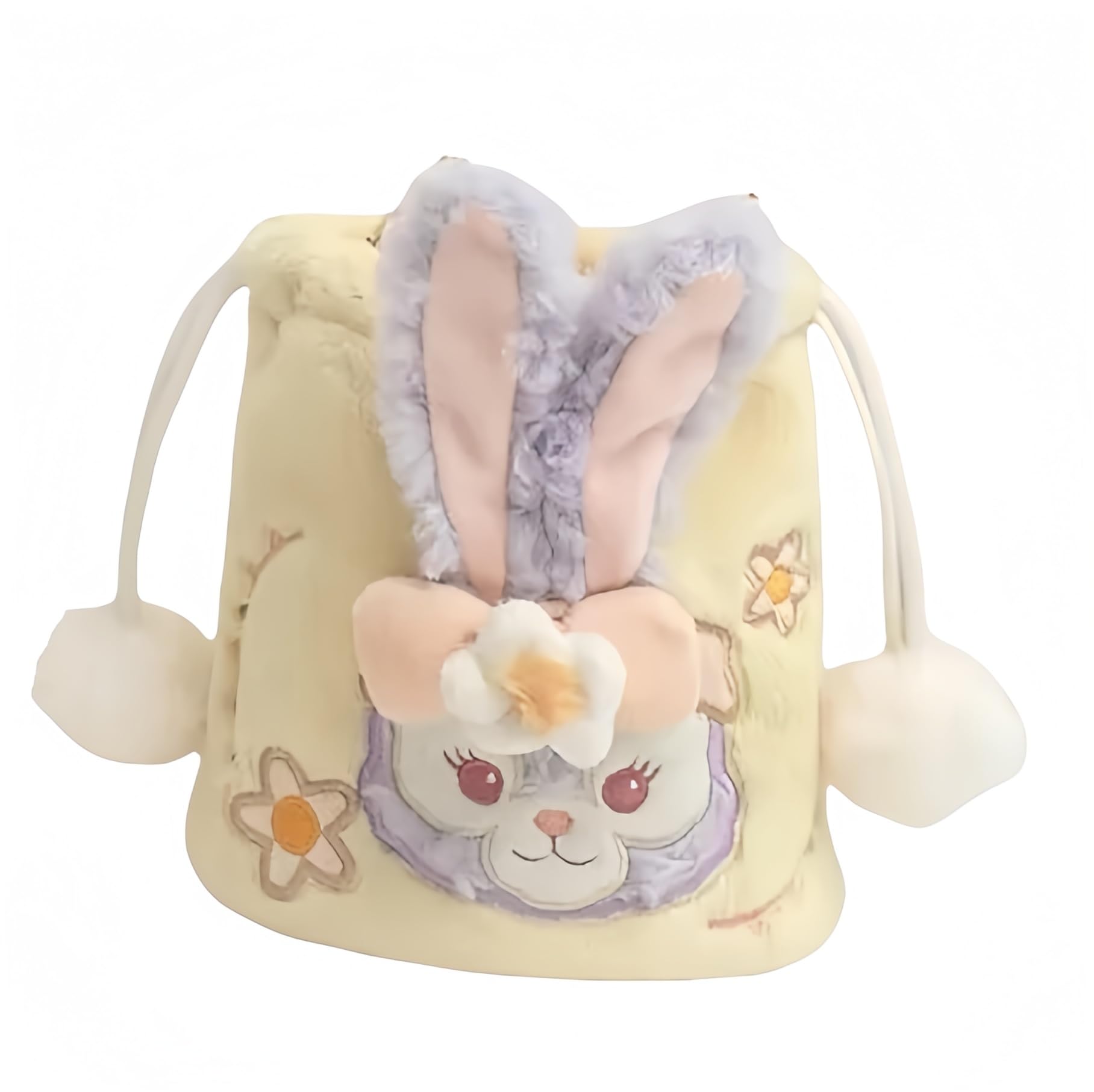 

[Dom Teporna] StellaLou, Gelatoni, Leena Belle Character Plush Toy Fluffy Tote Bag with Ribbon, 2-Way Shoulder Bag, Cute Makeup Pouch, Small Item Stor