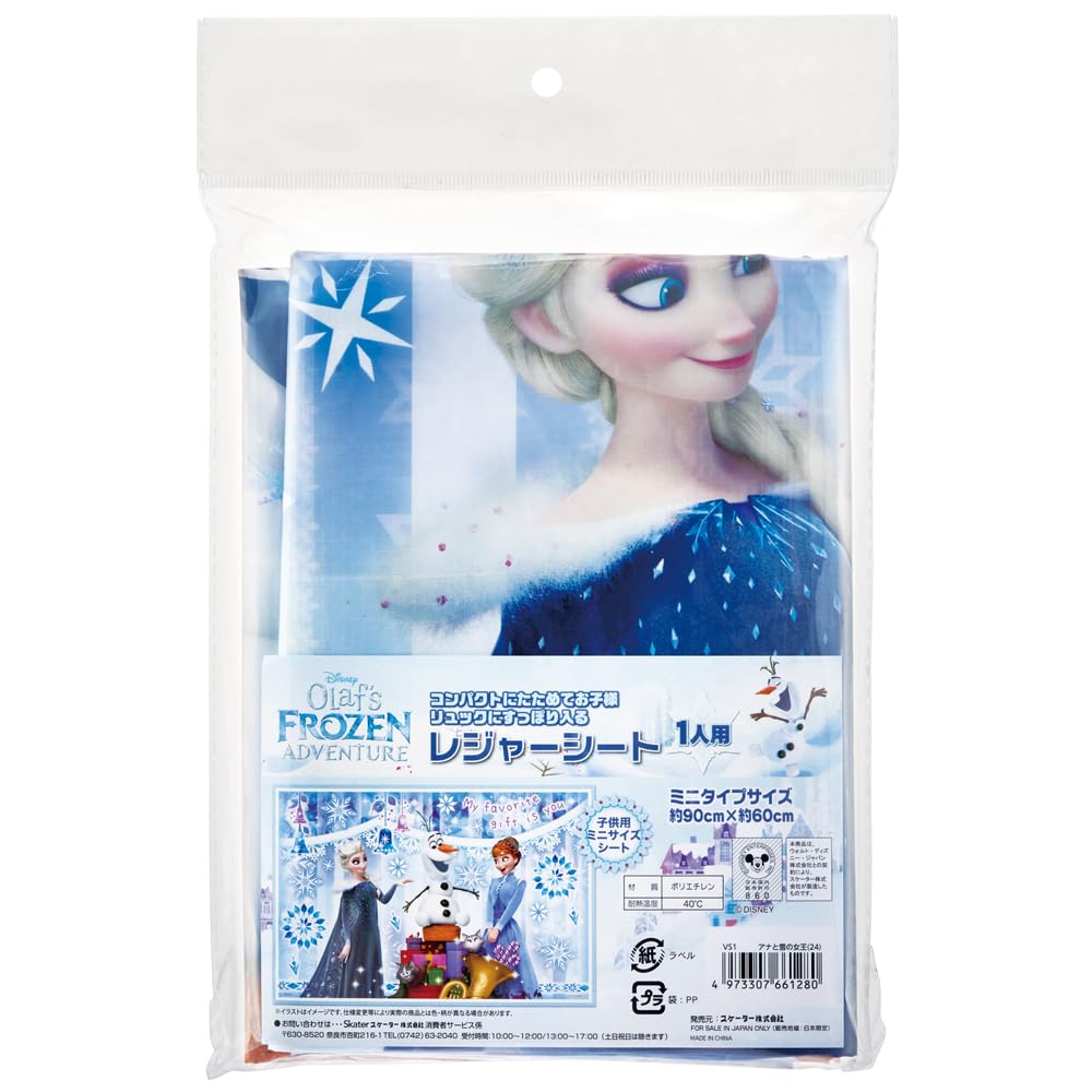 Skater Children's Leisure Sheet for Outings S Size 60×90cm Disney Frozen Anna and Elsa VS1-A