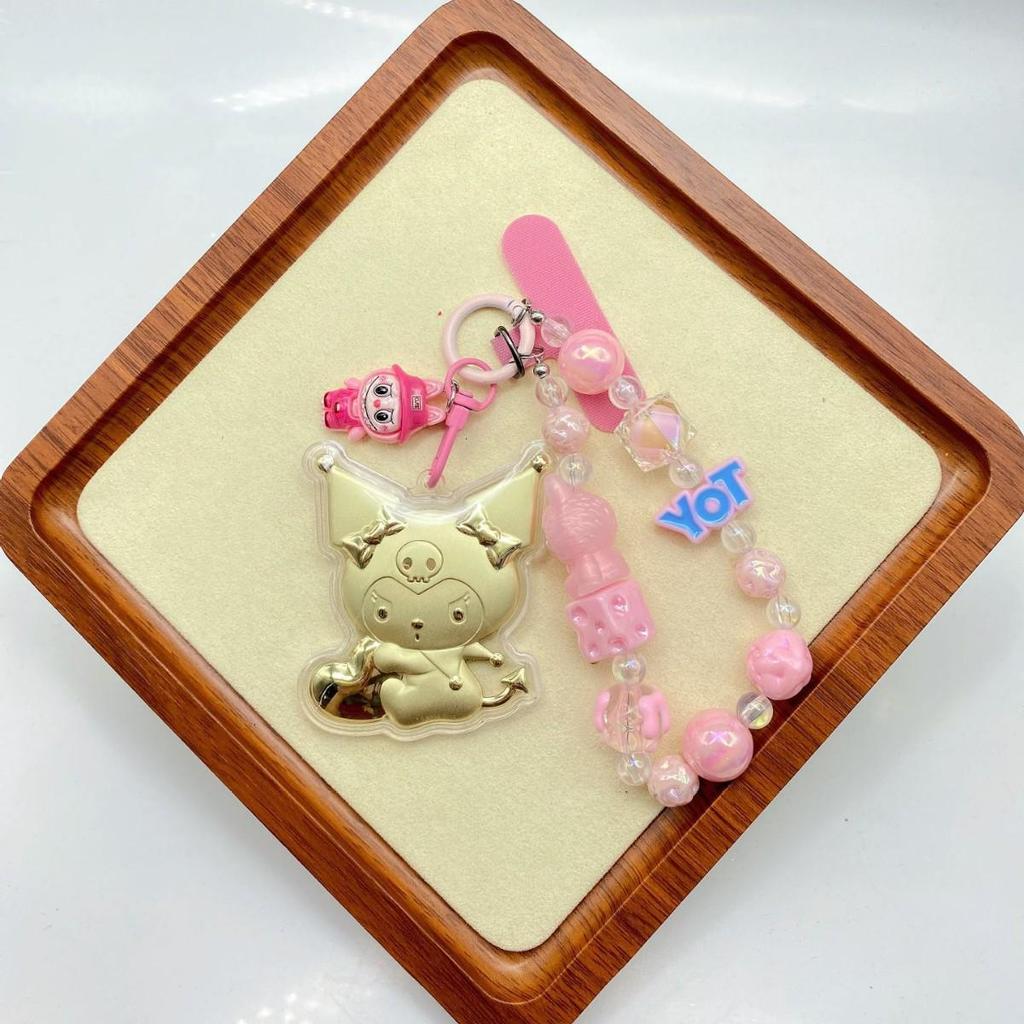 2026 Year of the Horse Wealth Charm Cute Gold Phone and Bag Lanyard with Cartoon Sticker Gift