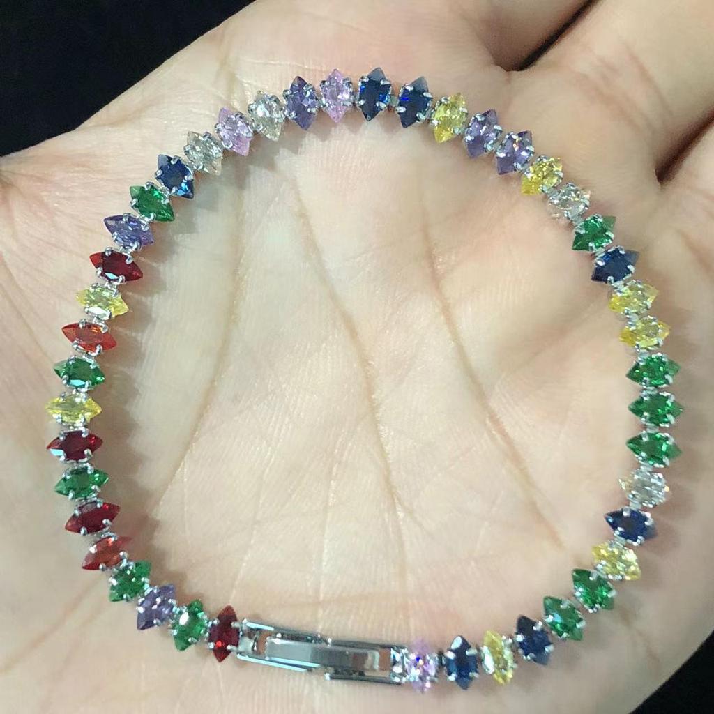 Brățară de tenis cu zircon în formă de lacrimă pentru femei: Lanț cu gheare marchiză, Piesă de modă exclusivă