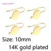 Brass Metal Round Tray Earring Hooks 14K Gold Plated Ear Wire Hooks DIY Pearl Earring Making Accessory Fashion Jewelry For Women