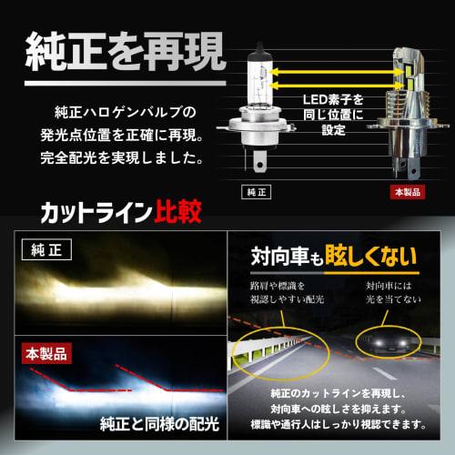 HID Shop H4 LED Headlight 21600cd (Candela) Explosive Light White Vehicle Inspection Compatible No Wiring Genuine Size 12V 2 Pieces 1 Set S Series