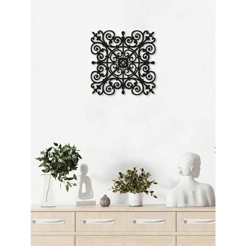 1PC Handmade Iron Wall Art Scrollwork Decorative Hanging Plaque for Living Room Home Office Farmhouse Style Metal Wall Decor
