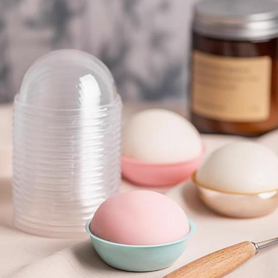 50Pcs Cake Packaging Box Set Transparent Plastic Mini Cupcake Boxes with Secure Lid Bakery Gift Box for Small Cakes Pastries Desserts Cookies