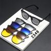 2346 Nouveau Set Rétro de Lunettes de Soleil Homme Carrées Magnétiques à Clip Lunettes de Soleil Monture TR Miding Prescription -0.5 -1.0 -2 à -6