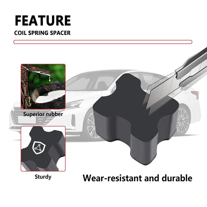 M63K-6PCS Car Coil Spring Spacers Heavy Duty Rubber Coil Spring Booster For 1Inch To 1.5Inch Coil Spring Lift