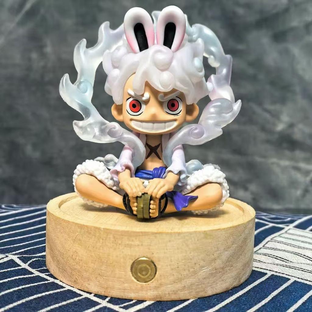 Anime One Piece Figure 5 Gear Nika Rabbit Luffy Action Figure 9cm PVC Statue Doll Collectible Cute Model Toys Gifts
